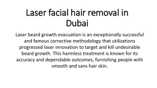 Laser facial hair removal in Dubai