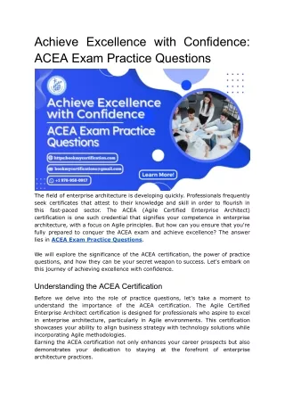 Achieve Excellence with Confidence_ ACEA Exam Practice Questions