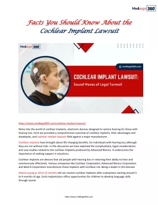 Facts You Should Know About the Cochlear Implant Lawsuit