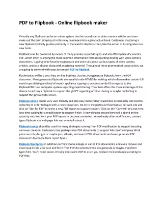 PDF to Flipbook - Online flipbook maker