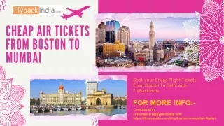 Cheap Air Tickets from Boston to Mumbai