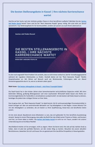 Die besten Stellenangebote in Kassel  Ihre nächste Karrierechance wartet