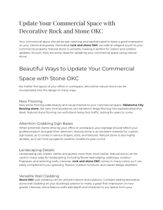 2023 - Update Your Commercial Space with Decorative Rock and Stone OKC