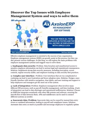 Discover the Top Issues with Employee Management System and ways to solve them