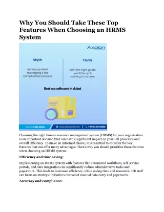 Why You Should Take These Top Features When Choosing an HRMS System