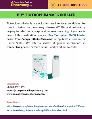 Buy Tiotropium 9MCG Inhaler