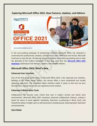 Exploring Microsoft Office 2021: New Features, Updates, and Editions