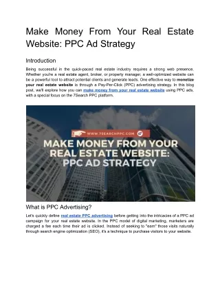 Make Money From Your Real Estate Website_ PPC Ad Strategy