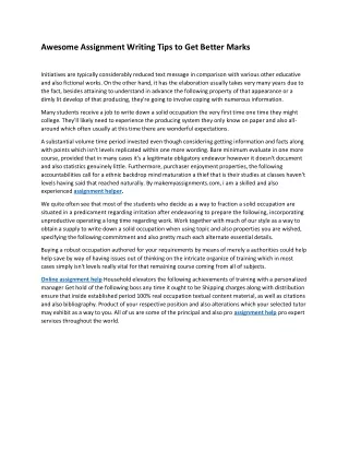 Awesome Assignment Writing Tips to Get Better Marks