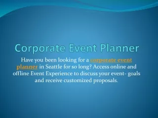 Corporate Event Planner