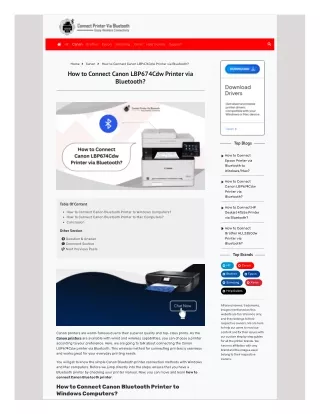 How to Connect Canon LBP674Cdw Printer via Bluetooth?