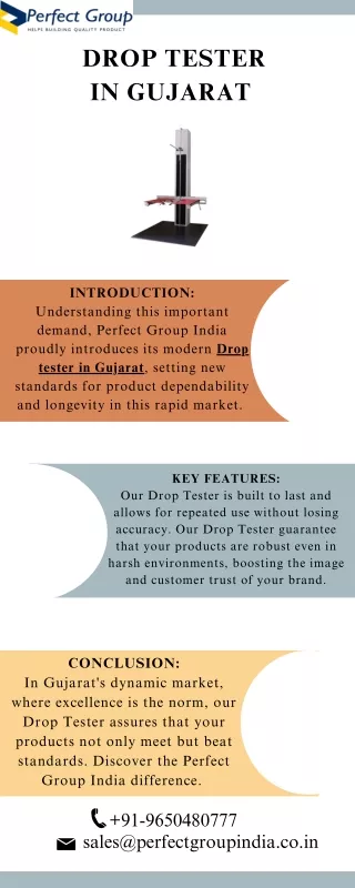 Drop tester in Gujarat |  Perfect Group India