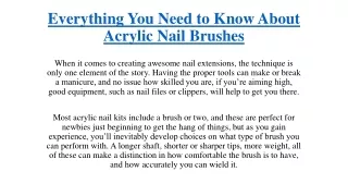 Everything You Need to Know About Acrylic Nail