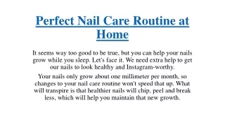 Perfect Nail Care Routine at Home