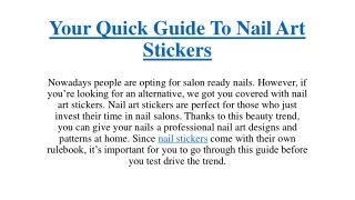 Your Quick Guide To Nail Art Stickers