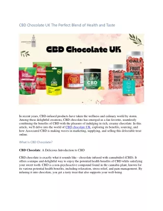 CBD Chocolate UK The Perfect Blend of Health and Taste