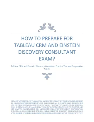 How to Prepare for Tableau CRM and Einstein Discovery Consultant Exam?