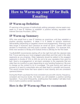 How to Warm-up your IP for Bulk Emailing