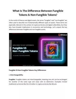 What Is The Difference Between Fungible Tokens & Non-Fungible Tokens