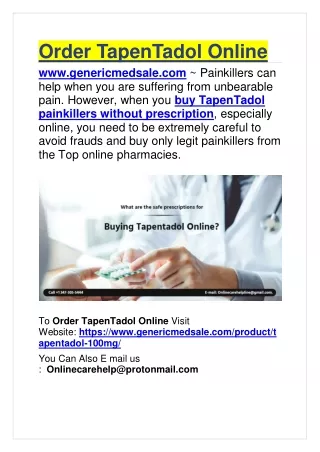 Order TapenTadol Online