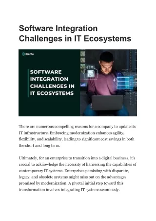 Software Integration Challenges in IT Ecosystems