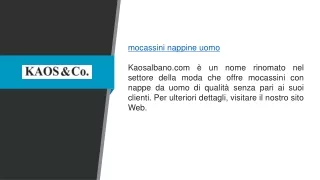 Mocassini con nappe da uomo Kaosalbano.com