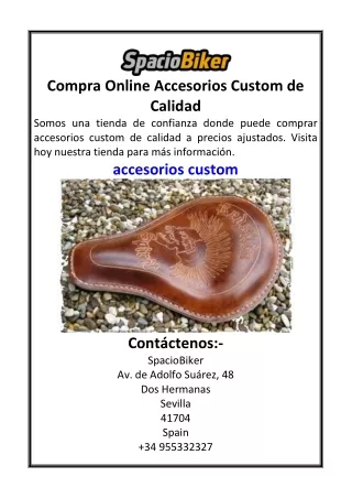 Compra Online Accesorios Custom de Calidad