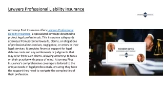 Lawyers Professional Liability Insurance