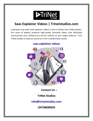 Saas Explainer Videos   Trinetstudios