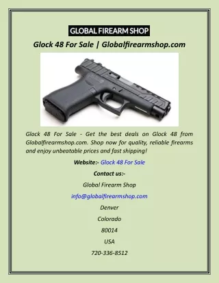 Glock 48 For Sale  Globalfirearmshop