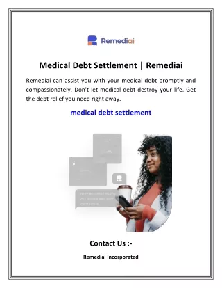 Medical Debt Settlement   Remediai