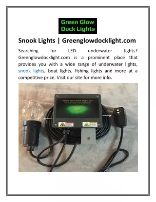 Snook Lights Greenglowdocklight