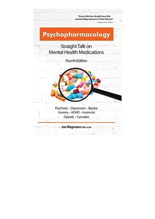 Download Pdf Psychopharmacology Straight Talk On Mental Health Medications Full