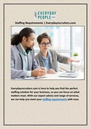 Staffing Requirements | Everydayrecruiters.com