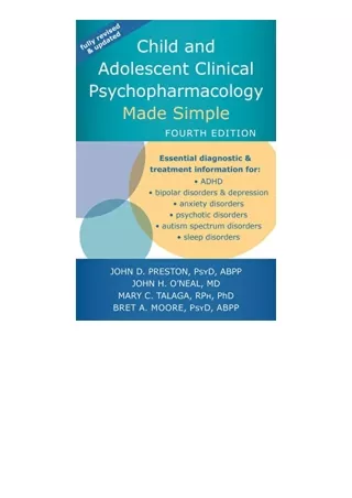 Download Child And Adolescent Clinical Psychopharmacology Made Simple Free Acces