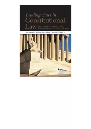 Download Leading Cases In Constitutional Law A Compact Casebook For A Short Cour