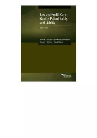 Kindle Online Pdf Law And Health Care Quality Patient Safety And Liability Ameri