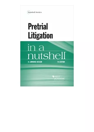 Download Pretrial Litigation In A Nutshell Nutshells For Android