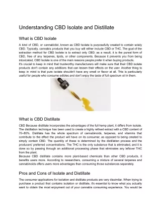 Understanding CBD Isolate and Distillate