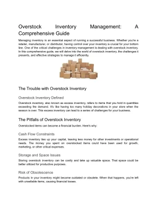 Overstock Inventory Management_ A Comprehensive Guide