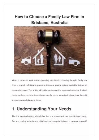 How to Choose a Family Law Firm in Brisbane Australia