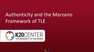 Authenticity and the Marzano Framework of TLE