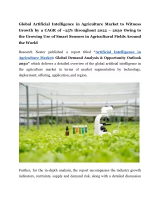 Artificial Intelligence in Agriculture Market