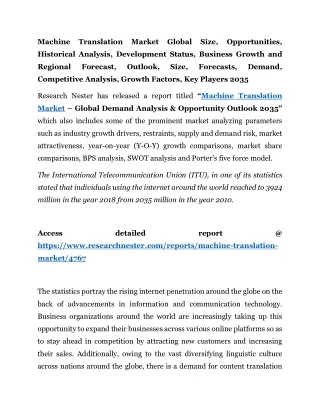 Machine Translation Market Growth and Regional Forecast 2035