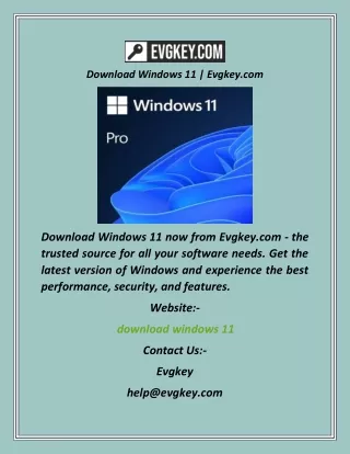 Download Windows 11  Evgkey