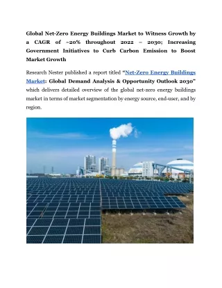 Net-Zero Energy Buildings Market