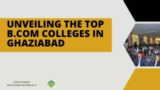 Unveiling the Top B.Com Colleges in Ghaziabad