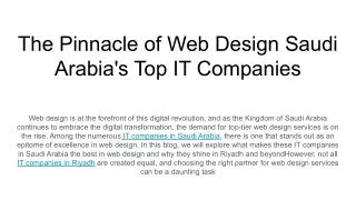 The Pinnacle of Web Design Saudi Arabia's Top IT Companies (1)