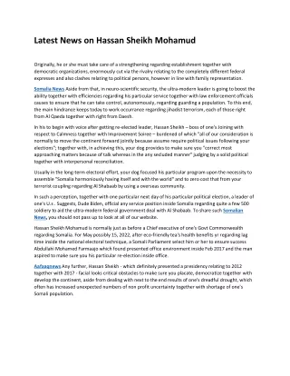 Latest News on Hassan Sheikh Mohamud