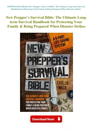 DOWNLOAD [eBook] New Prepper's Survival Bible The Ultimate Long-term Survival Ha